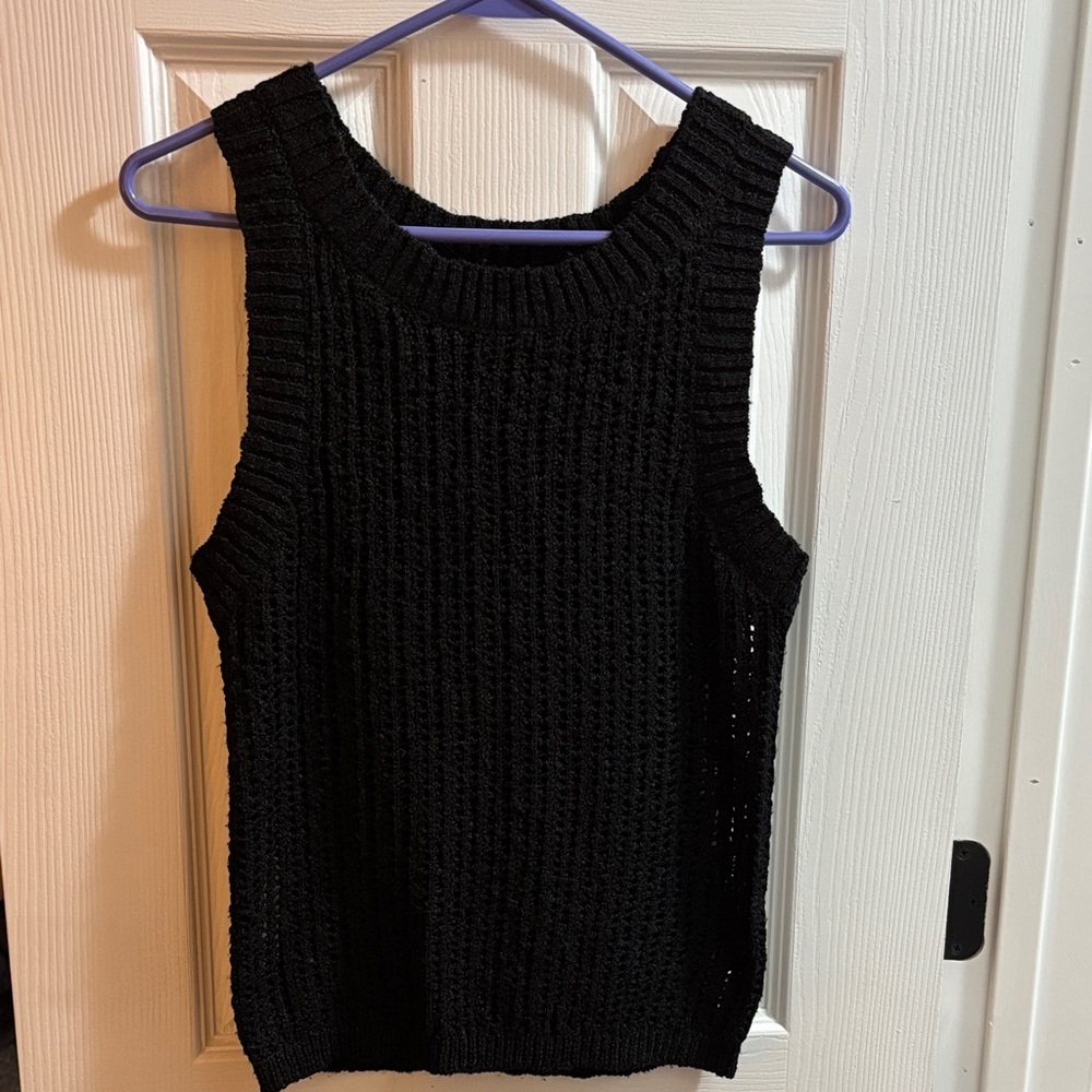 Blu Pepper Black Knit Tank Top